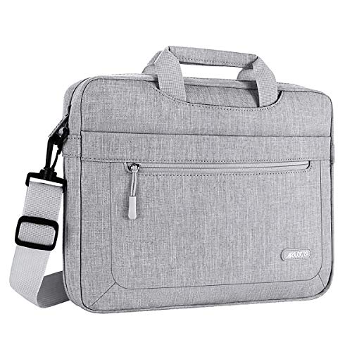 MOSISO Funda Protectora Compatible con 13-13.3 Pulgadas 2019-2010 MacBook Air/2019-2008 MacBook Pro, Bolsa de Hombro Blanda Maletín Bandolera con Profundidad Ajustable en Parte Inferior, Gris Claro