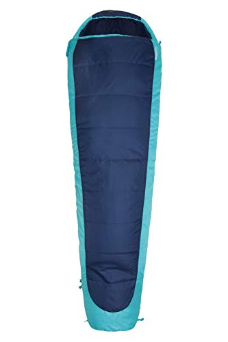 Mountain Warehouse Saco de Dormir Microlite 500 - De 14 x 35 cm empaquetado Azul Cremallera Diestro - Longitud Regular