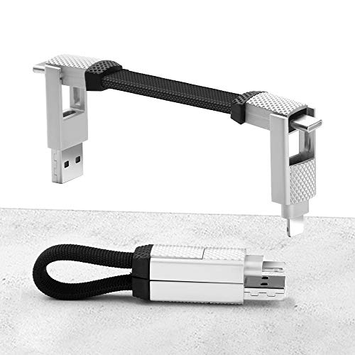 Multi Cable de Carga, 4 en 1 Multi USB Cargador Cable Múltiples USB Tipo C Lighting para Teléfono Inteligente, Los Teléfonos OTG se Cobran Entre sí, Regalos para Padres, Hijos y Amigos