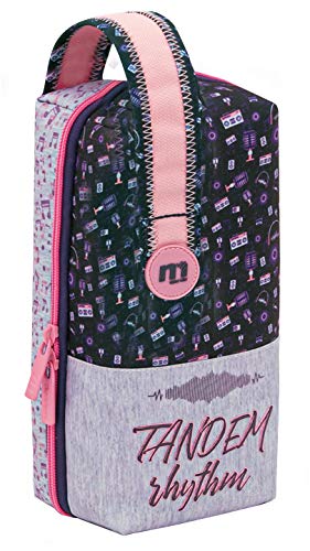 Multiestuche Escolar Tandem Music | Estuche Escolar Grande Multiportatodo de Doble Cremallera, Organizador Mochila Gran Capacidad con 4 Estuches Escolares Interiores - Medidas 11 x 21,5 x 10 cm