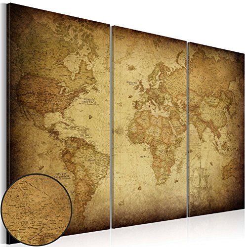 murando - Cuadro en Lienzo 120x80 cm Impresión de 3 Piezas Material Tejido no Tejido Impresión Artística Imagen Gráfica Decoracion de Pared Mapa del Mundo k-A-0007-b-e