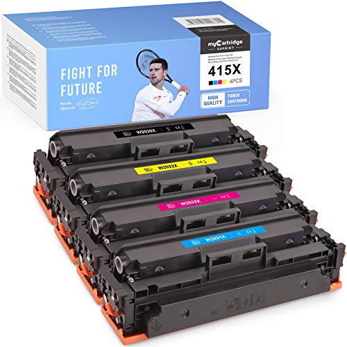 myCartridge SUPRINT 415X - Tóner para HP 415A 415X W2030X W2031X W2032X W2033X (compatible con HP Color Laserjet Pro M454dn M454dw MFP M479dw M479fdn M479fdw), color negro, cian, magenta y amarillo