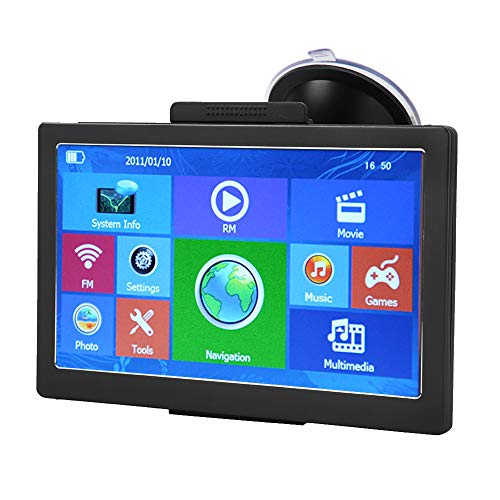Navegador GPS, 7 pulgadas Navegador GPS para automóvil 8 GB ROM 256 MB RAM Mapa sin Bluetooth 30 idiomas Cargador de automóvil para automóvil/camión/peatón/ambulancia/autobús/taxi