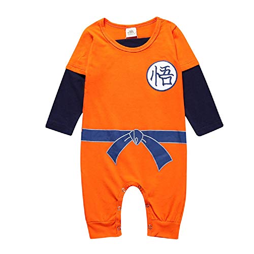 NCTCITY Dragon Ball Mameluco del Bebé Recién Nacido Niña Niño Mameluco con Botón a Presión Sleep and Play Peleles Ropa Cuello Redondo Historieta Mameluco Monos Super Saiyan Son Goku Son Gohan