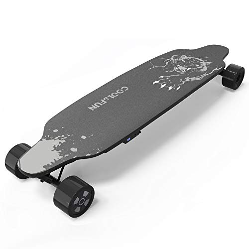 NEOMOTION Monopatín Eléctrico con Control Remoto de 4 Ruedas con Batería Duradera, Potente Motor de 400W, Longboard Negro