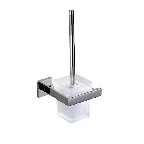 nJiaMe Aseo Sistema de Cepillo 1Ponga de Montaje en Pared de Acero Inoxidable higiénico Titular de Cepillo de baño Cepillo de Cristal Taza de Estilo Moderno Accesorios de baño