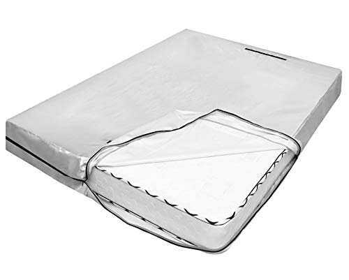 Nuovoware Bolsa Protectora de Colchón Extra Grande, Utilizada para Transportar y Almacenar, con 8 Asas de Elevación y Cremallera Resistente, Uso Repetidamente, Tamaño 208 x 200 x 38 cm - Plata