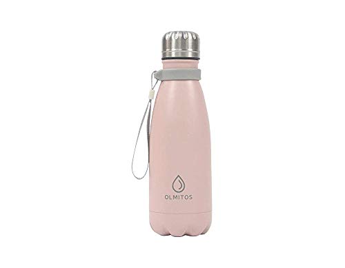 Olmitos - Botella termica inox, 350 ml, color rosa