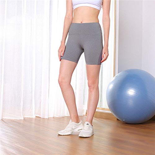 Pantalones Cortos de Fitness Transpirables de Secado rápido, Pantalones Cortos de Malla antideslumbrantes Pantalones Cortos de Yoga-Gray_S,Mallas de Deporte sin Costuras de Tiro Alto Mujer