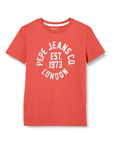 Pepe Jeans Anthony Camiseta, Naranja (Dark Coral 189), 8-9 años (Talla del Fabricante: 8) para Niños