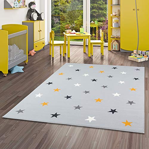 Pergamon Trendline - Alfombra para niños y jóvenes - Estrellas - Gris Mixta - 5 tamaños