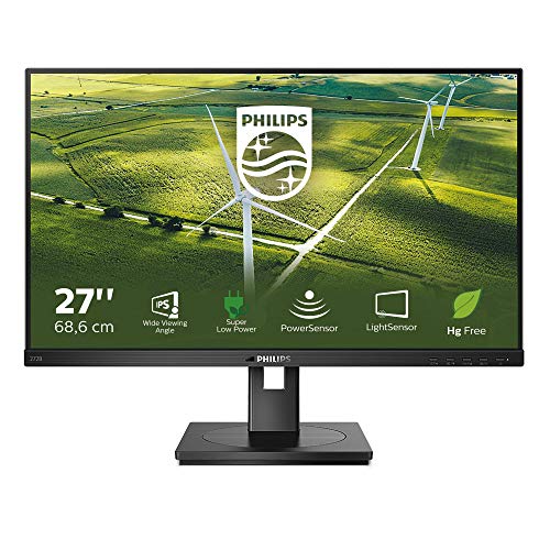 Philips 272B1G - Monitor Verde de 68 cm (27 Pulgadas) (DVI, HDMI, DisplayPort, USB Hub, Tiempo de Respuesta de 4 ms, 1920 x 1080, 75 Hz, FreeSync, Pivot), Color Negro