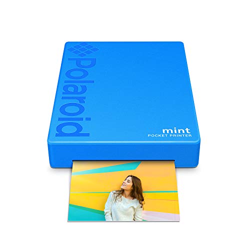 Polaroid Mint Impresora de bolsillo con Tecnología Zink Zero Ink papel adhesivo 5 x 7.6 cm - Bluetooth para Android y iOS (Azul)