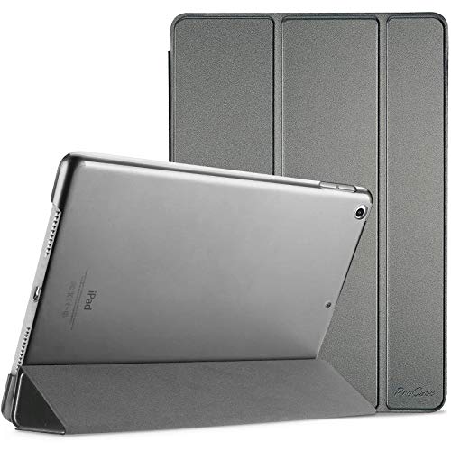 Procase Funda Delgada para iPad 8 2020 y iPad 7 2019 10.2", Carcasa Folio Ligera con Tapa Inteligente/Reverso Translúcido/Soporte para 2020 y 2019 10.2 Inch iPad 8ª / 7ª - Metálico