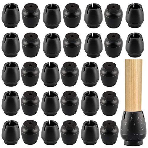 Protector Patas Sillas, Tapas para Patas de Sillas, 32 Piezas Almohadillas de Mesa para Muebles Redondas, Almohadilla Silicona para Muebles Sillas, Tapas de Patas de Goma, Negro(12-16 mm)