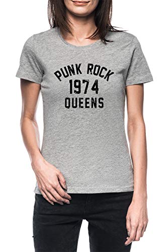 Punk Rock Mujer Gris Camiseta Manga Corta Women's Grey T-Shirt