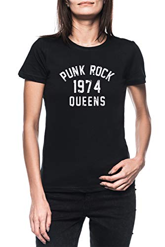 Punk Rock Mujer Negro Camiseta Manga Corta Women's Black T-Shirt