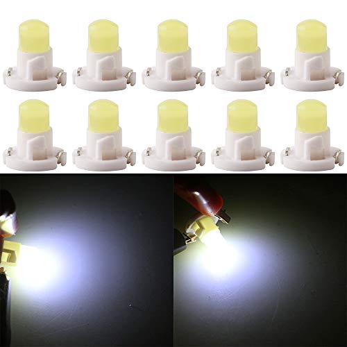 Qasim 10x T4.2 LED COB Bombillas Blanco 1SMD para Luz de Salpicadero de Coche Instrumento Velocímetro Panel DC12V