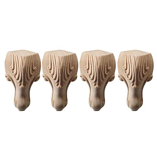 qazwsx Patas de Mesa de café de Bricolaje, Patas de Mesa de café de Madera Patas de sofá de Estilo Europeo talladas Gabinete Banco Silla Pies de Repuesto, 4 Pulgadas Patas de Muebles de Madera maci