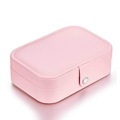 QCCOKNN Caja porta joyas rosa multifuncional PU caja portaobjetos caja caja portaobjetos mujer jaula