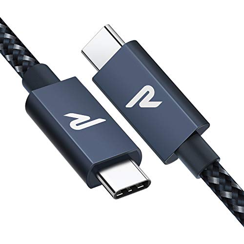 RAMPOW Cable USB C a USB C 3.2 Gen 2x2 con E-Mark, Cable Thunderbolt 3 con PD 3.0[20V/5A 100W], 4K@60Hz para Macbook Pro 16'' 2019/2017, iMac, Samsung S10/S9, Huawei P30, Nintendo Switch y más - 1M