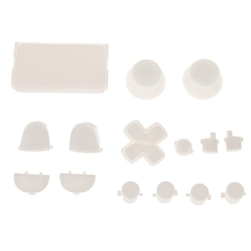 Reemplazo Kit de Botón de Tapa L2 L1 R1 R2 Thumbstick para Sony PS4 Controlador Blanco