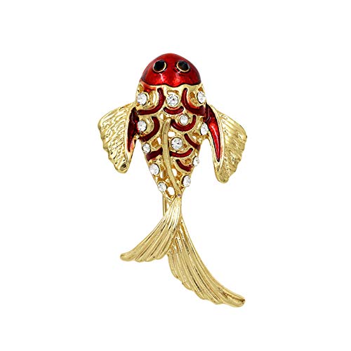 RelaxLife Broche 3 Colores Disponibles Rojo Azul Púrpura Esmalte Broches De Pescado para Mujeres Alfileres De Carpa Animal Broche Joyería De Moda Lucky Coat Broche