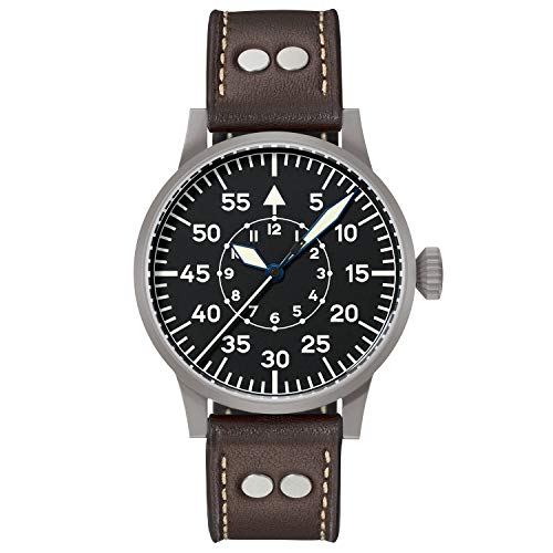 Reloj de Aviador Original Paderborn de Laco – Fabricado en Alemania – 42 mm de diámetro – Reloj automático Calidad única – Acabado excepcional – Resistente al Agua