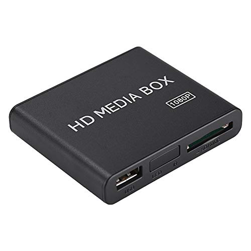 Reproductor Multimedia 1080P, Reproductor de Video HD 1080P, Lectura de SD/MMC/MS, Decodificación 1080P hasta 100 Mbps, Soporte de Lenguas Múltiples, Compatible con Todos los Formatos HD(Plug EU)