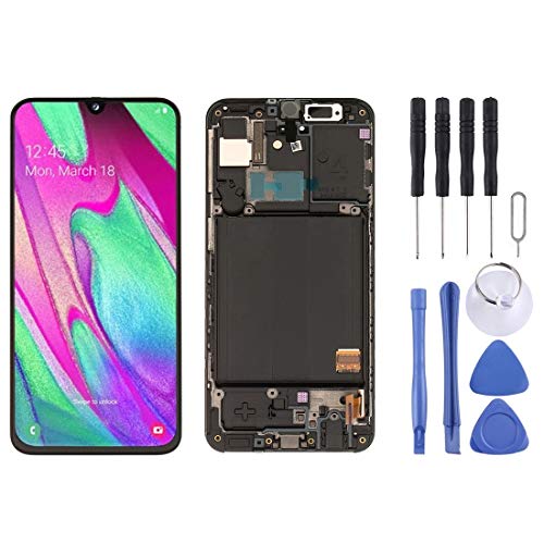 REPUESTOS for Samsung Pantalla LCD y Conjunto Completo de digitalizador con Marco for Galaxy A40 SMA405F (Color : Black)