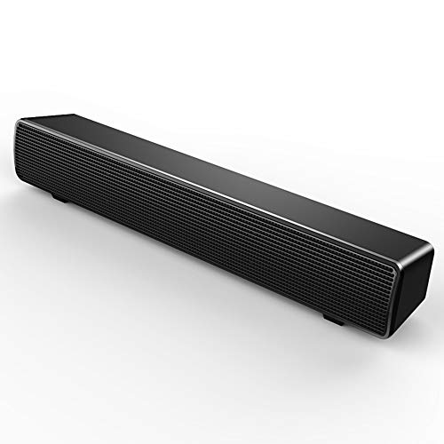 SADA Barra de sonido altavoces de estéreo de alta fidelidad con cable, barra de sonido de graves ricos alimentados por USB, altavoz para PC, TV, teléfono inteligente, tabletas, escritorio y portátil