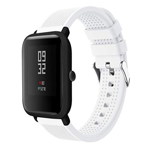 Saisiyiky Banda de Silicona Correa Compatible con GTS Pulsera/Ajustable para Smartwatch Reemplazo de Correa (Blanco)