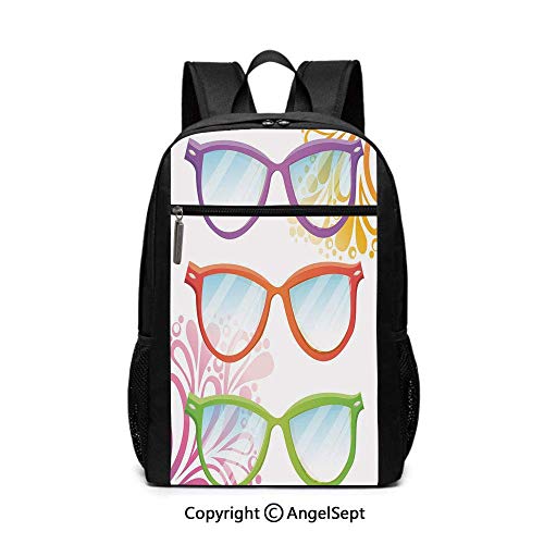 Set of Old Fashioned Glasses in on Abstract Summer Floral Backdrop School Backpack