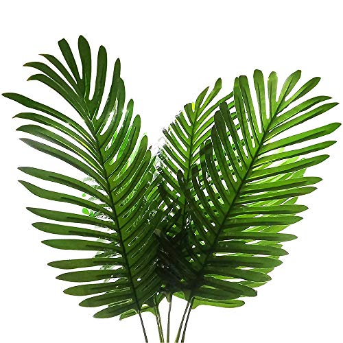 Shiwaki 5 PCS Plantas Artificiales Hojas Decoraciones Faux Grandes Hojas de Palmera de imitación Plantas Artificiales Hoja para el hogar Cocina Fiesta Arreglo de Flores Decoraciones de Boda