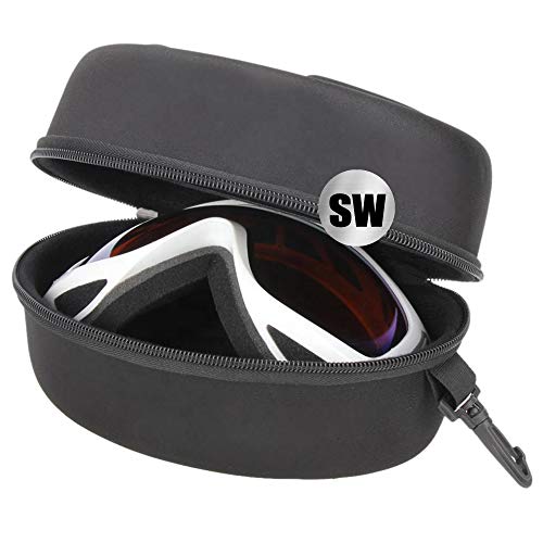 ShyaWorld Funda de Gafas de Buceo Esqui Ski Snow Rígida. Estuche Grande Lígero. para Gafas de Sol si Son de Gran Tamaño. No es Impermeable. Gran Capacidad y Material Duro y Resistente. (Negro 1PCS)