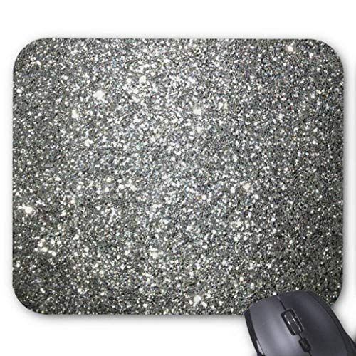 Silver Glitter Glamour Mouse Pad 18×22 cm