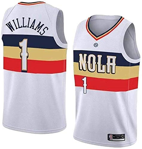 Sion Williamson Baloncesto Jersey for los hombres, Nueva Orleans Pelícanos 1 # Icono Edición alero Jersey, poliéster transpirable fan de baloncesto Jersey-adulto del regalo de cumpleaños for los hombr