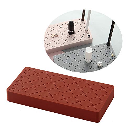 Soporte para pintalabios, 24 rejillas de silicona, soporte para lápices labiales, cosméticos, caja de almacenamiento, lápiz de cejas multicolor y organizador de brochas de maquillaje Rojo