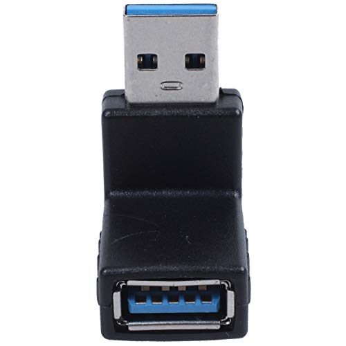 sourcing map Conector Adaptador de Enchufe Macho USB 3.0 A en Ángulo de 90 Grados a Enchufe Hembra M/F