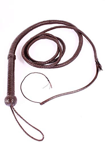 SR Real Leather Nuevo Latigo Marron Indiana Jones 300 cm de Largo Cuero Verdadero Latigo para Torros Hipica Rodeo