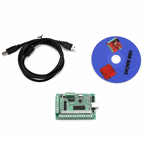 Tarjeta controladora de interfaz USB, Módulo de control de movimiento MACH3 Módulo de fresado CNC Antiinterferencia/Antiinversión para máquina de grabado/fresado