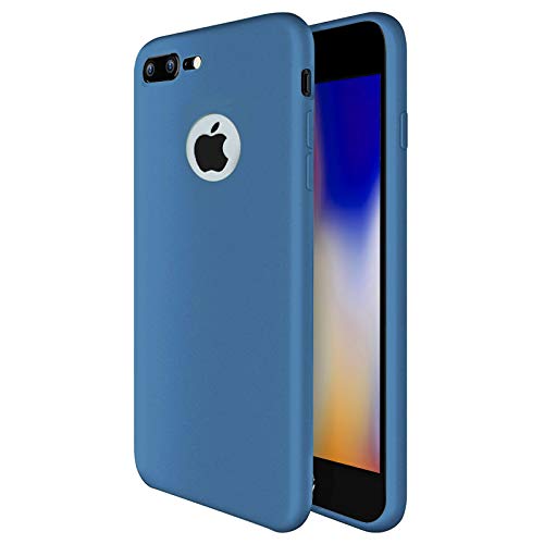 TBOC Funda para Apple iPhone 7 Plus [5.5"]- Carcasa Rígida [Azul] Silicona Líquida Premium [Tacto Suave] Forro Interior Microfibra [Protege la Cámara] Resistente Suciedad Arañazos