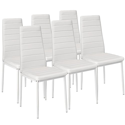 TecTake Set de sillas de Comedor 41x45x98,5cm cantidades - (6X Blanco | No. 401850)