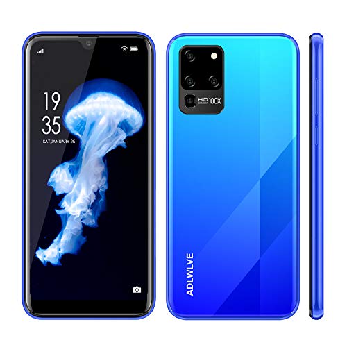 Teléfono Móvil Libres 4G, Android 9.0 Smartphone Libre, 6.3" HD+Water-Drop Screen, 3GB + 32GB, Cámara 8MP, Batería 4600mAh, Smartphone Barato Dual SIM, Face ID Moviles Baratos y Buenos (Azul)