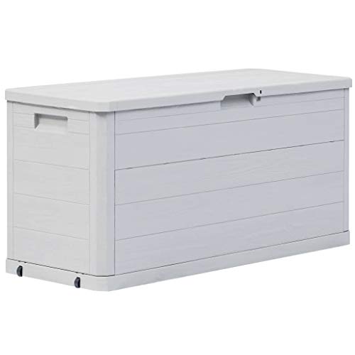 Tidyard Caja de Almacenamiento de Jard¨ªn Baul Almacenamiento ARC¨®n Exterior Capri, Capacidad 280 L Gris Claro 117 x 45 x 56 cm