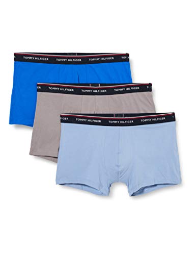 Tommy Hilfiger 3P Trunk Bañadores Ajustados para Hombre, Azul eléctrico/Azul Luna/Sublunar, L