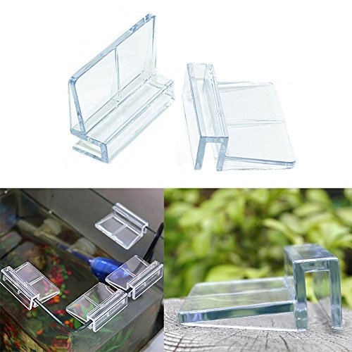 Tookie Acuario acrílico Clips, 4ST Durable Transparente Clips Tapa Clamp glasabdeckung Soporte Soporte para Acuario 6/8/10/12 mm