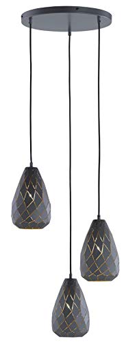 Trio Lighting - Colgante decorativo moderno Onyx, bombilla no incluida, apto para bombillas LED retrofit, Material Metal, Color Antracita