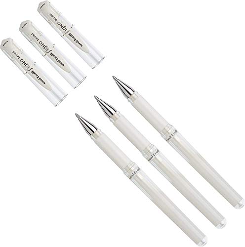 Uni-Ball 4 X Gel Impact UM-153 White [Pack of 3] Broad 1.0mm Rollerball by