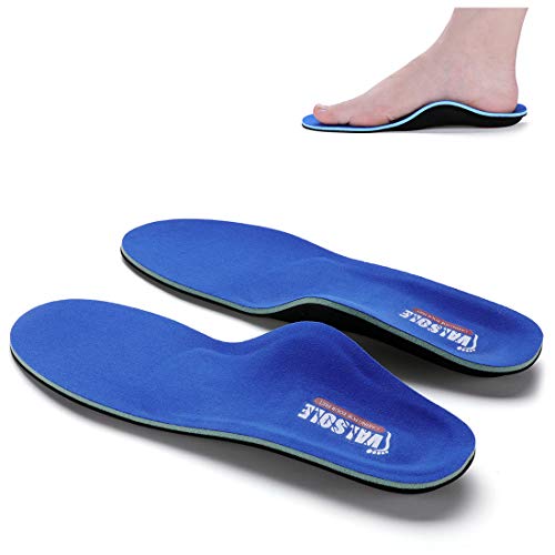 VALSOLE Plantillas Ortopédicas soportes de arco y talones la absorción de choque- para el dolor de talón, pie plano, Fascitis Plantar, dolor de rodilla y espalda (41-42 EU (270mm), blue-v7c)